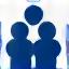 Three people figures icon